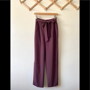 plum woven pants